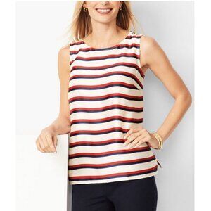 NWT TALBOTS WOMAN PLUS RUGBY MULTI STRIPE TOP BLOUSE SIZE 3XL RETAIL $89 *READ*‎